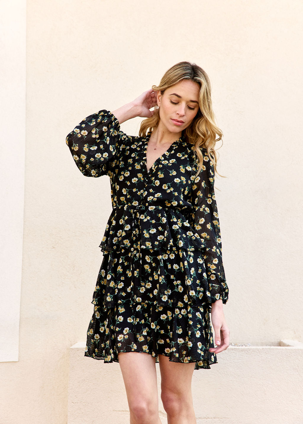 ROBE COURTE ROSETTE