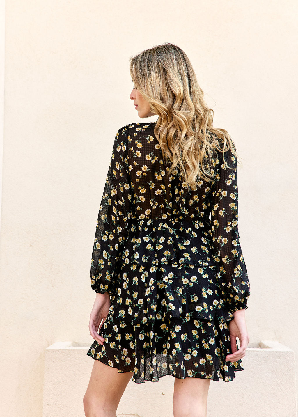 ROBE NOIR ROSETTE