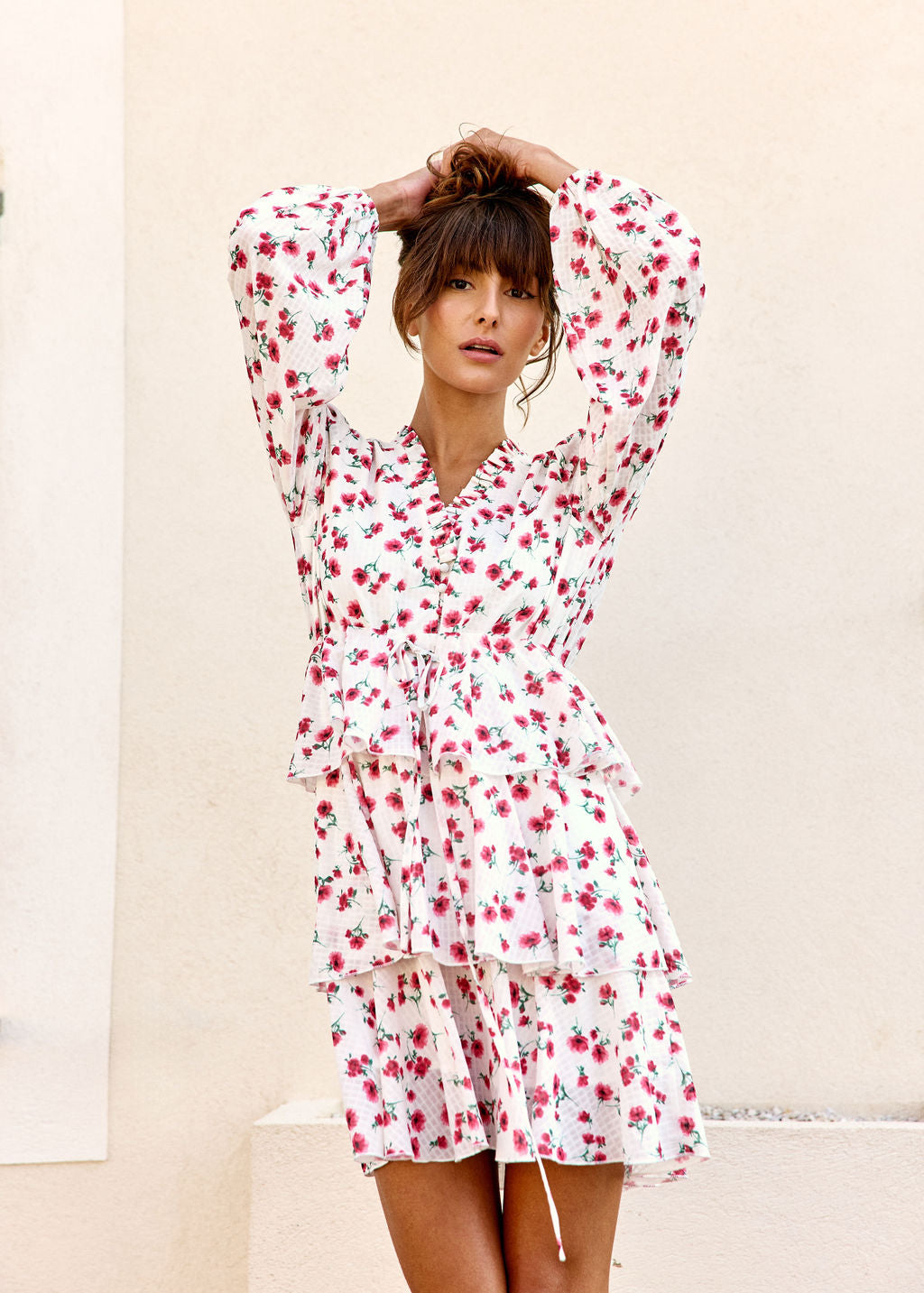 ROBE COURTE ROSETTE