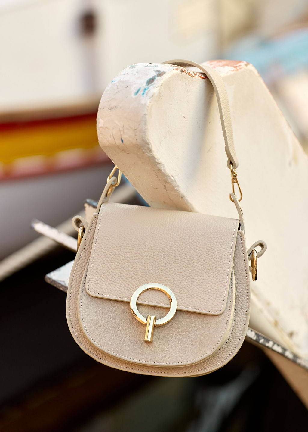 SAC EN CUIR BEIGE HABEL