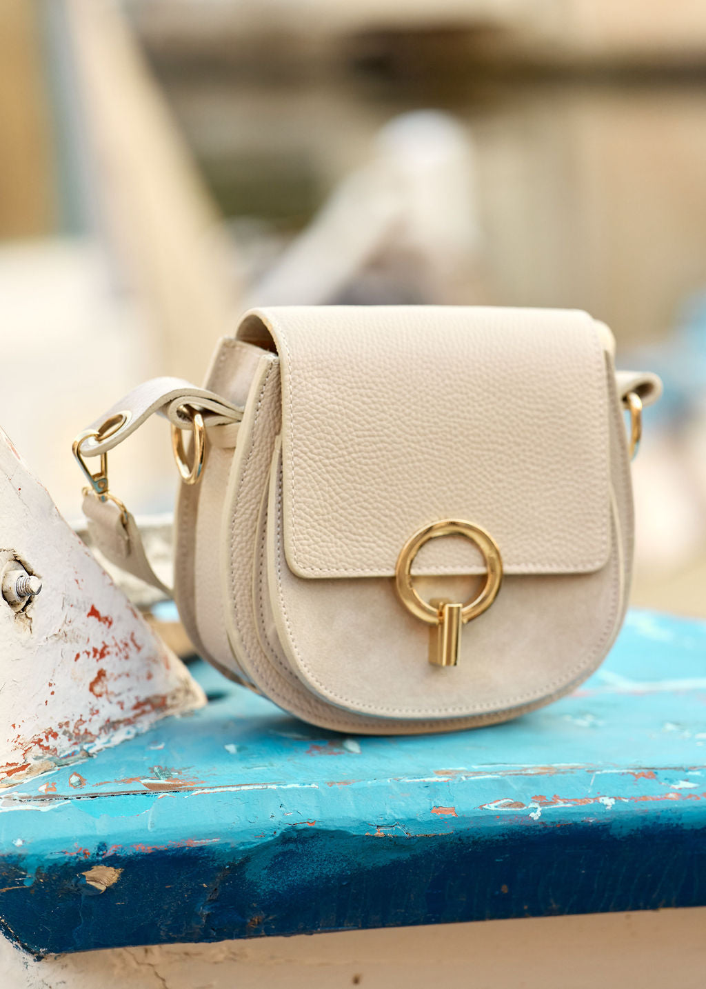 SAC EN CUIR BEIGE HABEL