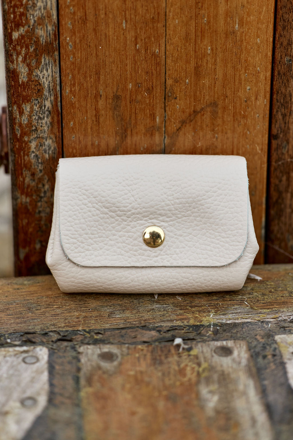 PORTE-MONNAIE EN CUIR BEIGE HILE