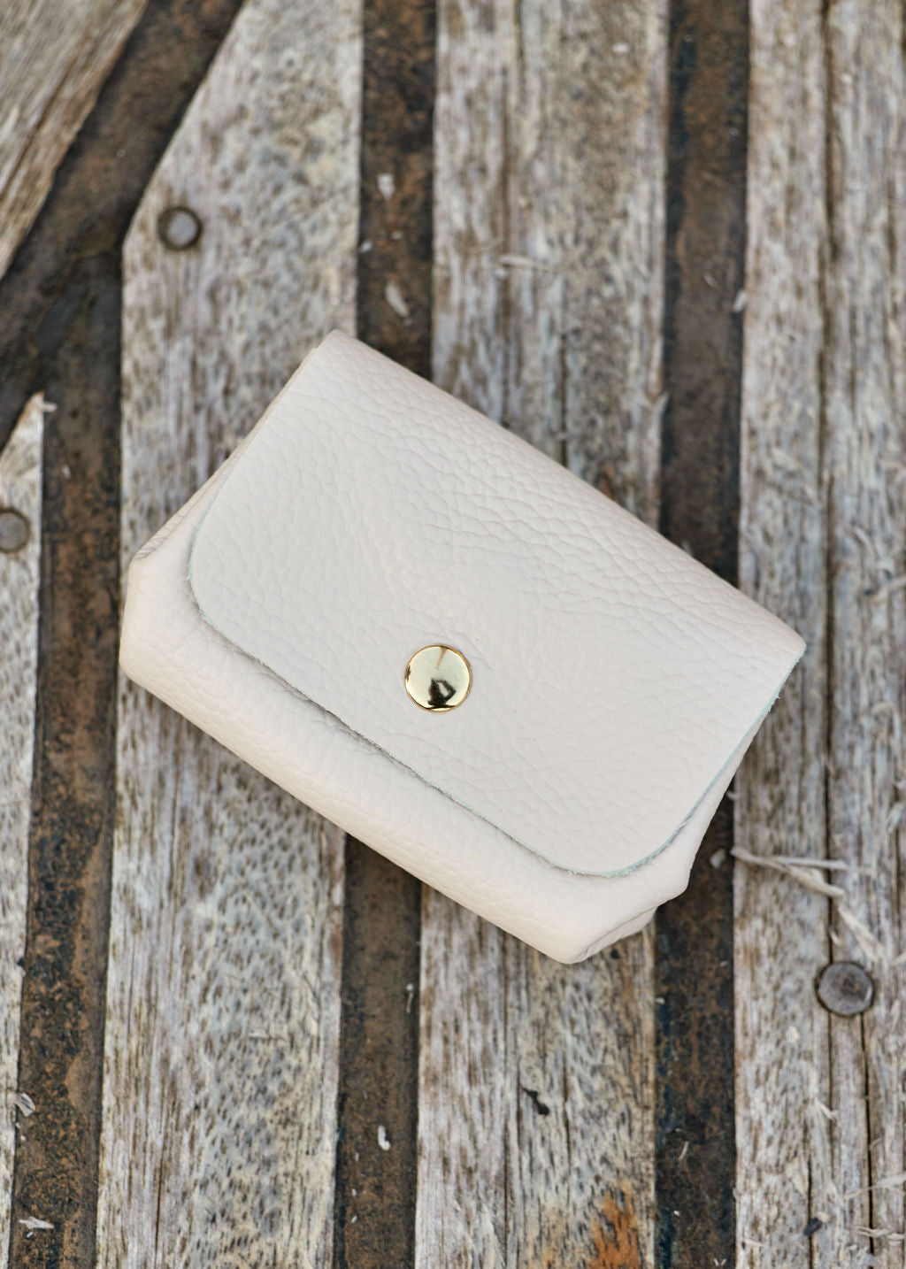 PORTE-MONNAIE EN CUIR BEIGE HILE