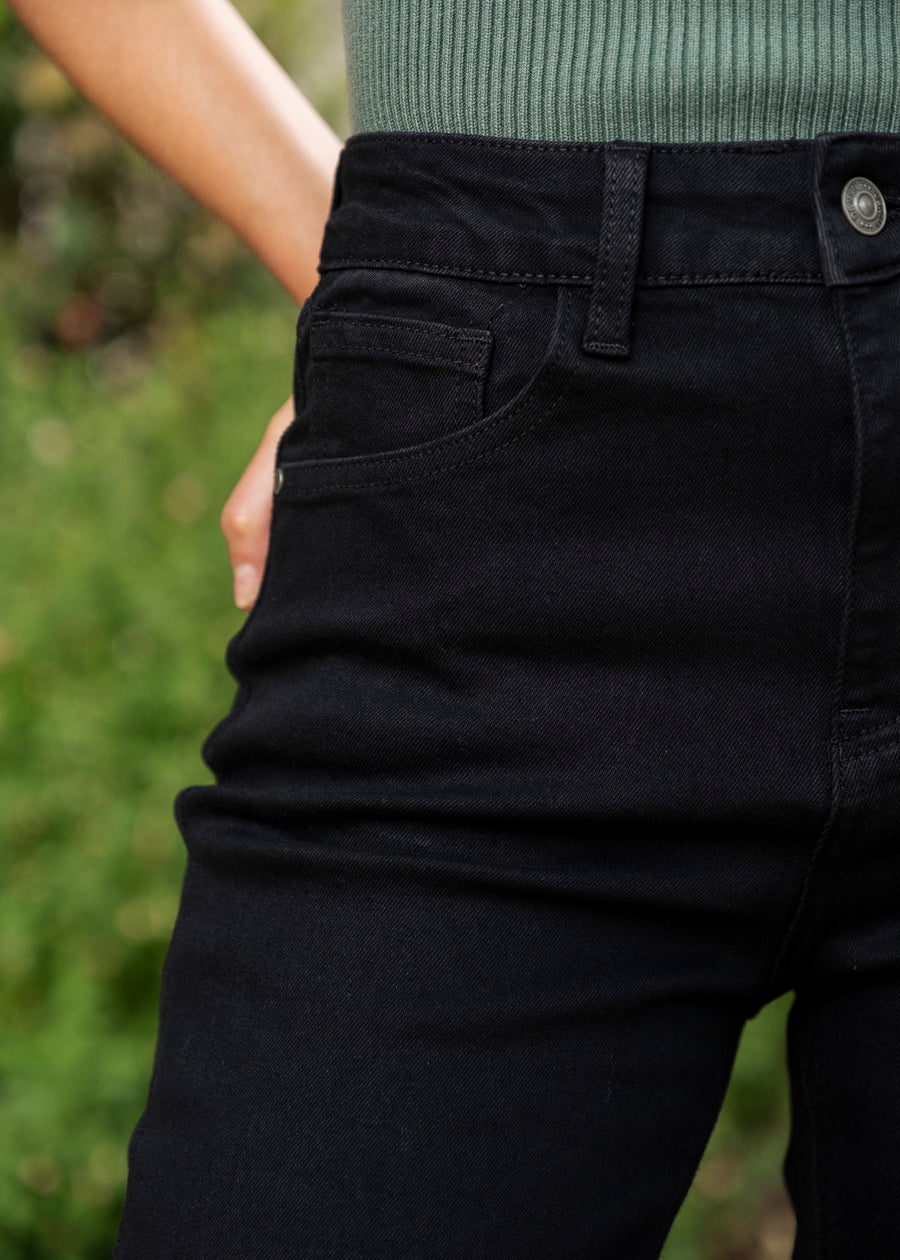 JEAN DROIT 7/8 NOIR PAIGE
