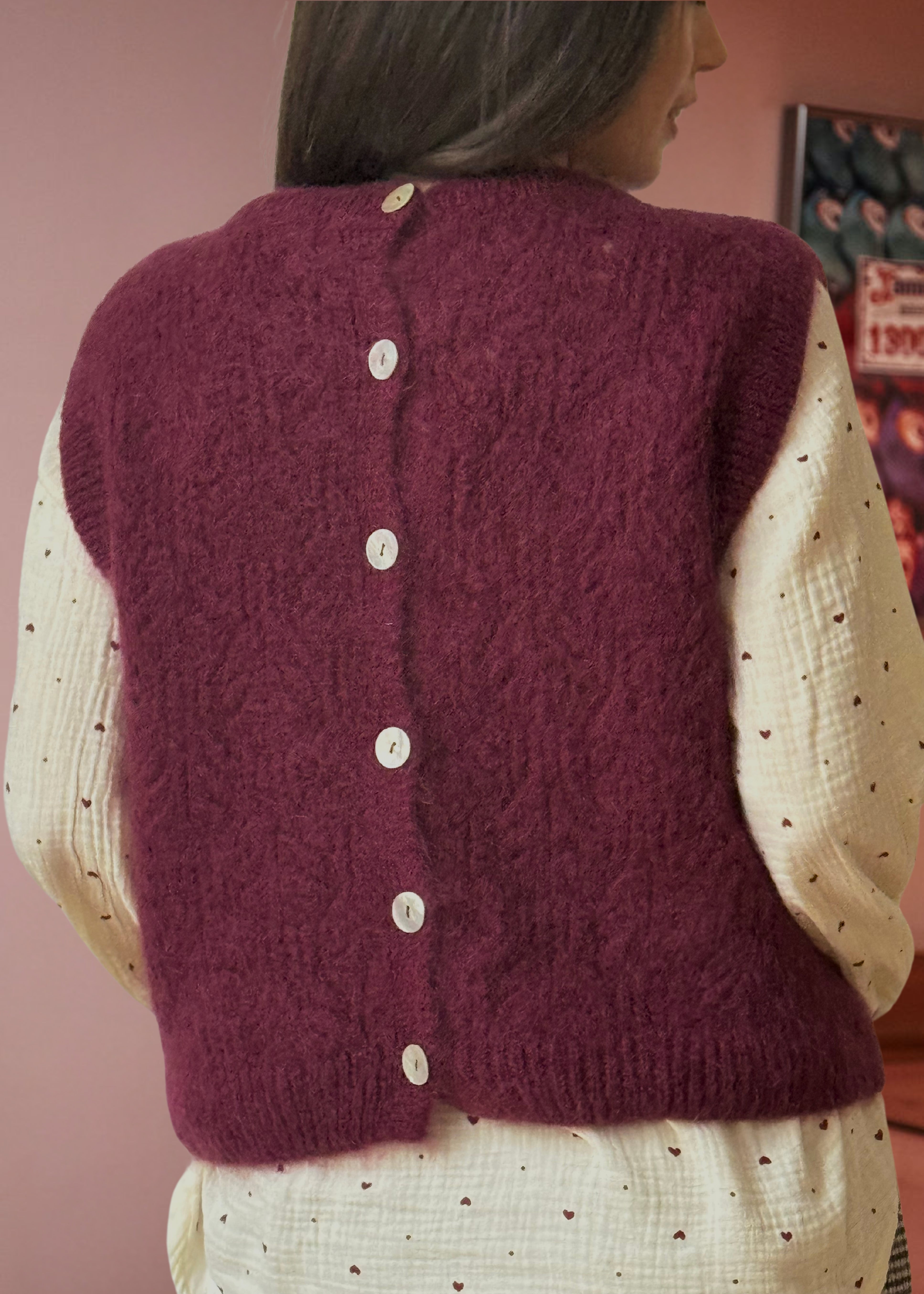 PULL SANS MANCHES BORDEAUX MAELLE