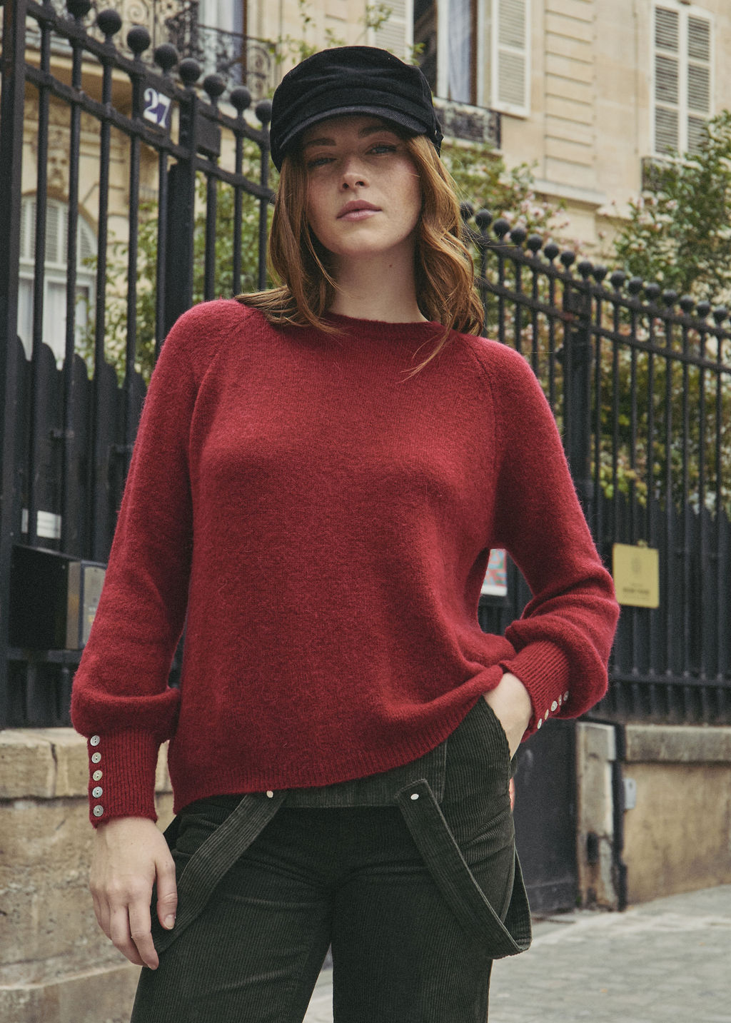 PULL EN ALPAGA BORDEAUX MAYLINE