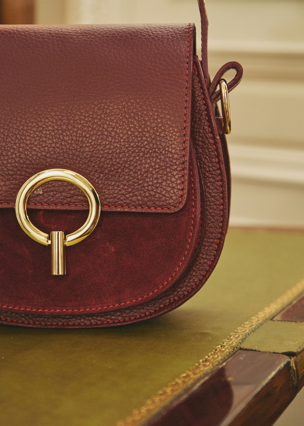 SAC EN CUIR BORDEAUX HABEL