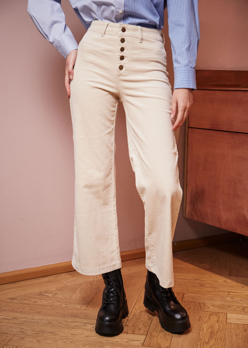 PANTALON CREME PINTO