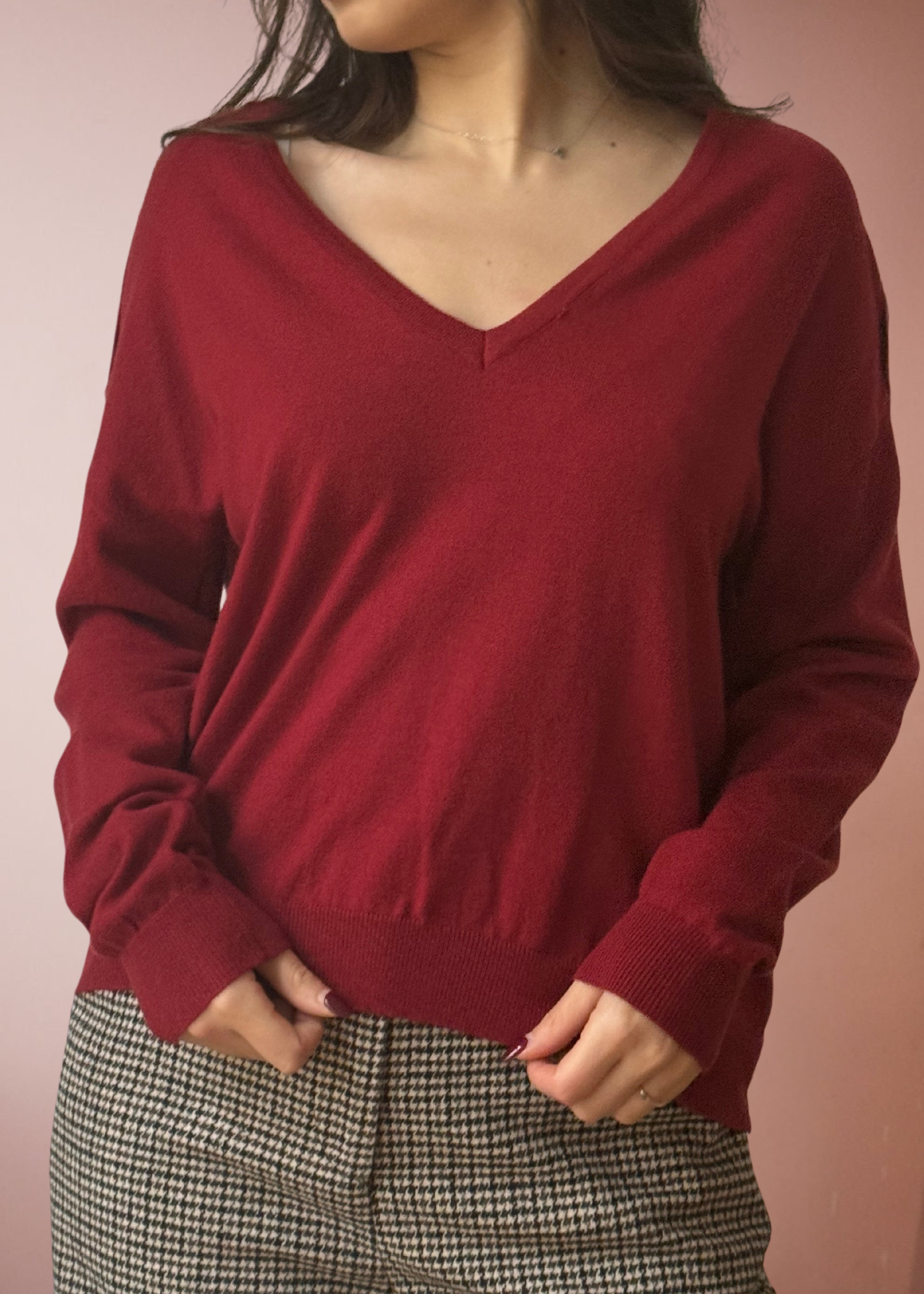 PULL BORDEAUX MARIS