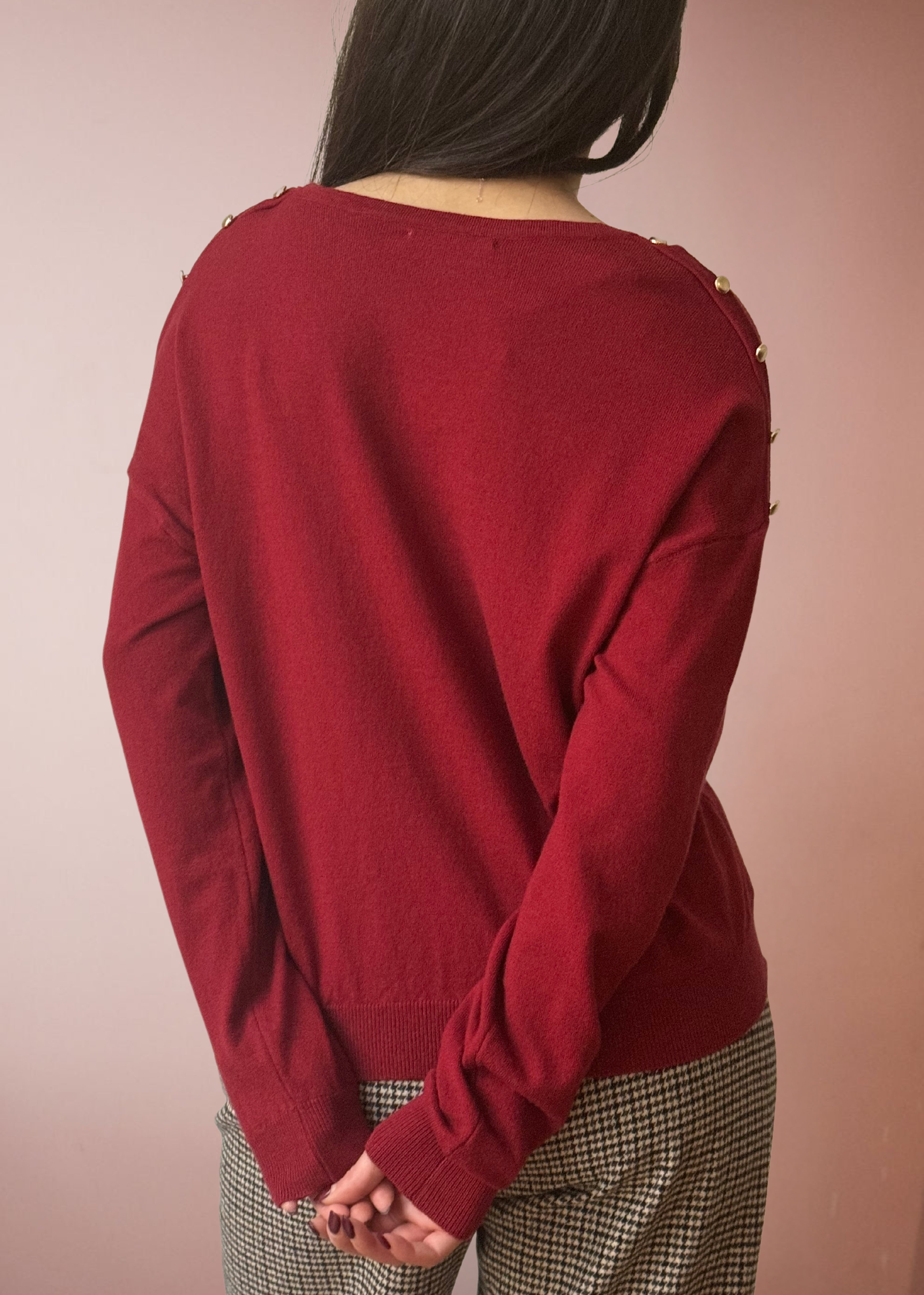 PULL BORDEAUX MARIS