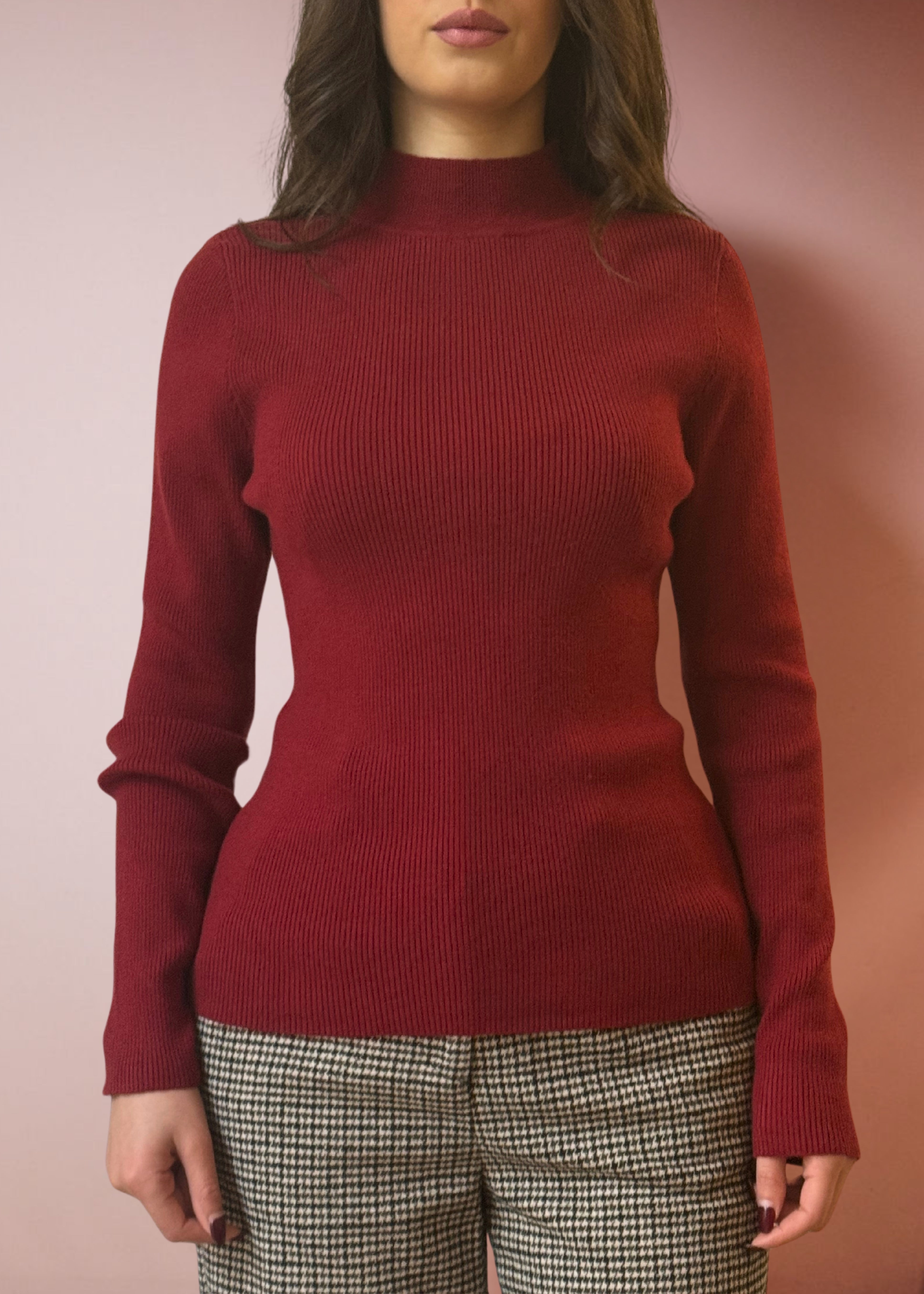 PULL BORDEAUX MARIS