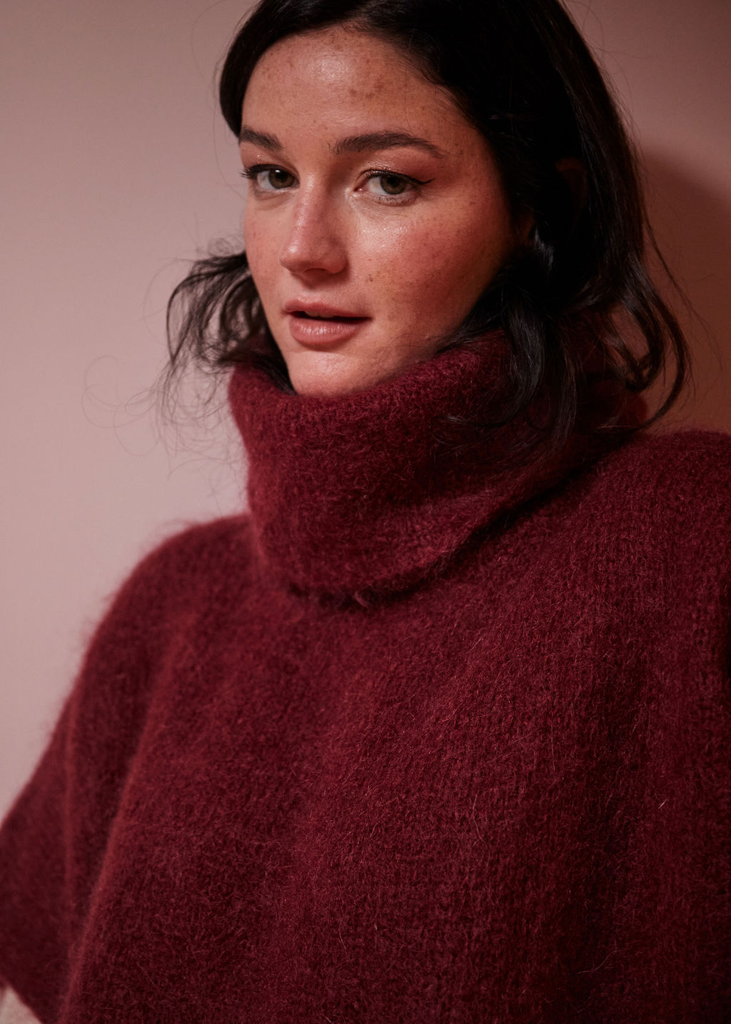 PULL EN MOHAIR BORDEAUX MALOE