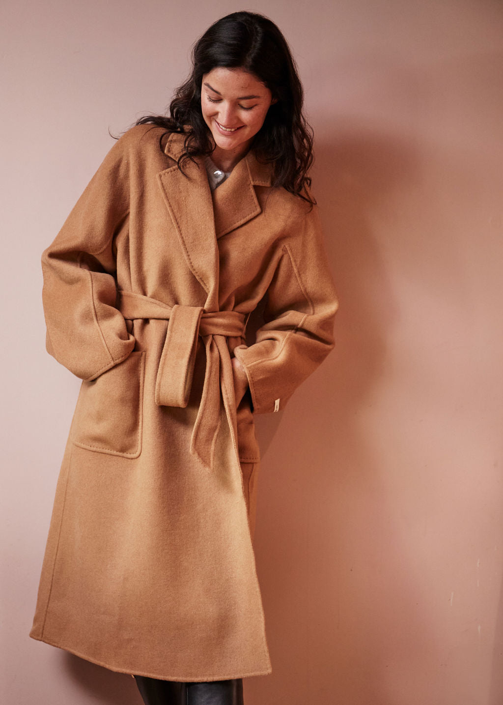 MANTEAU EN LAINE CAMEL LAURENZO