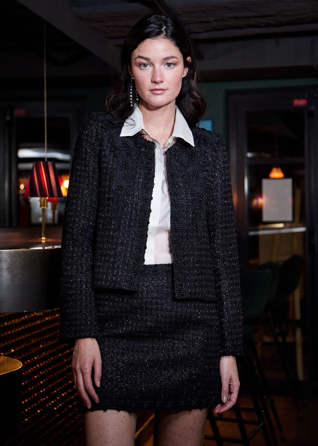 VESTE EN TWEED NOIR VIVIANNE