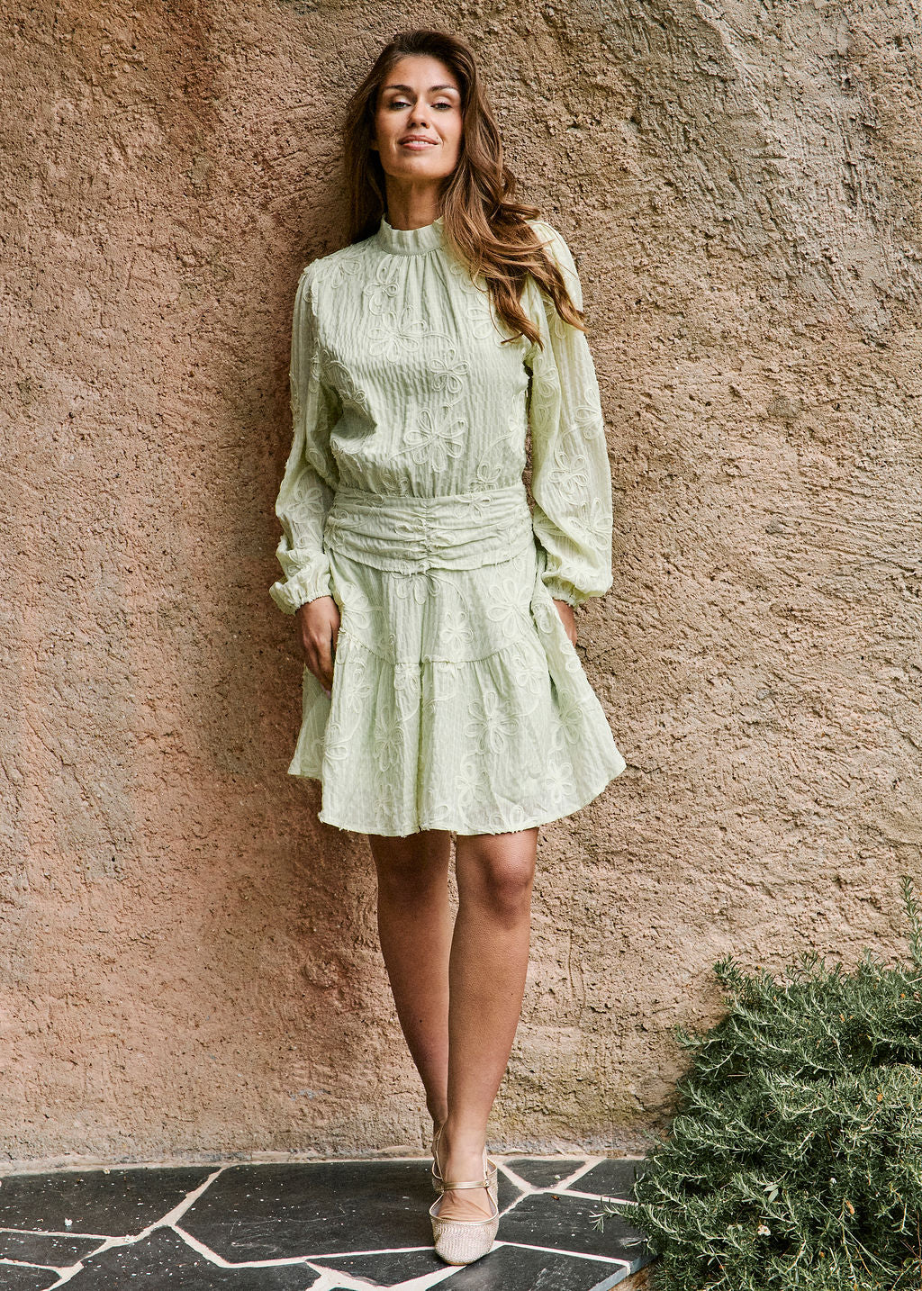 ROBE VERT AMANDE ROMIE