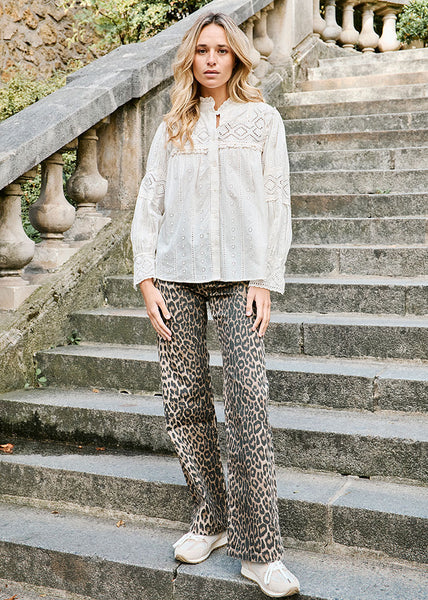 Chemise 1849 Ranchwear Femme Crème - Manches Bouffantes - Taille L - Occasion