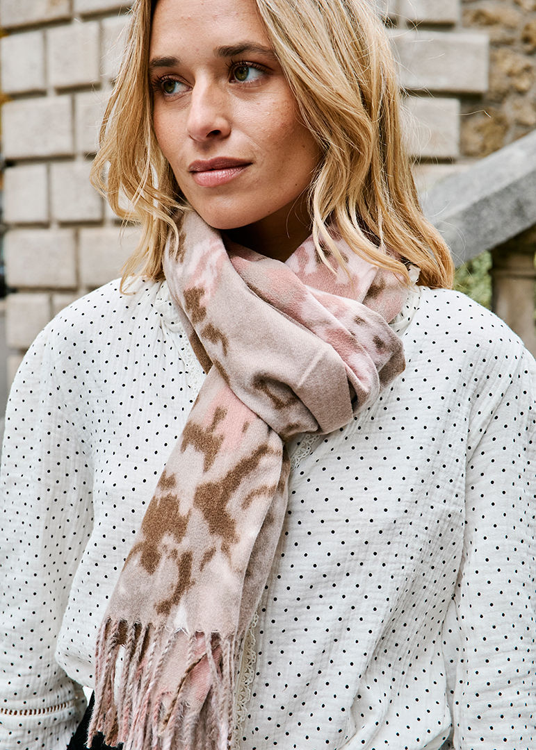 ECHARPE TAUPE HERMINE