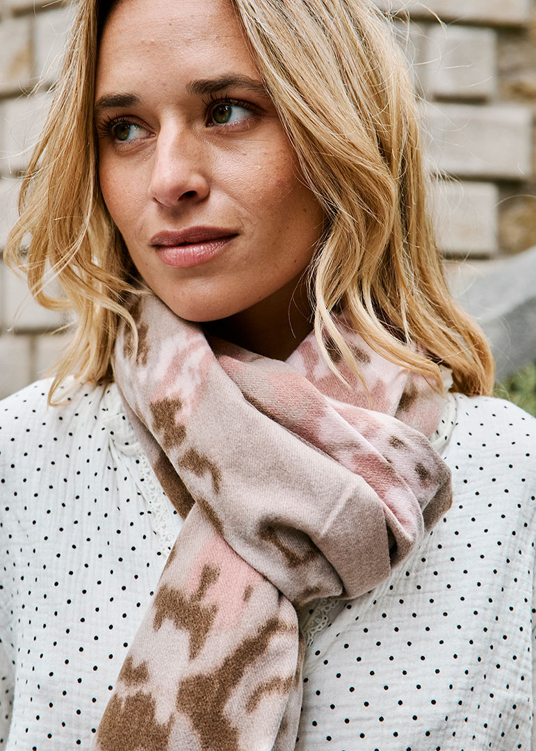 ECHARPE TAUPE HERMINE