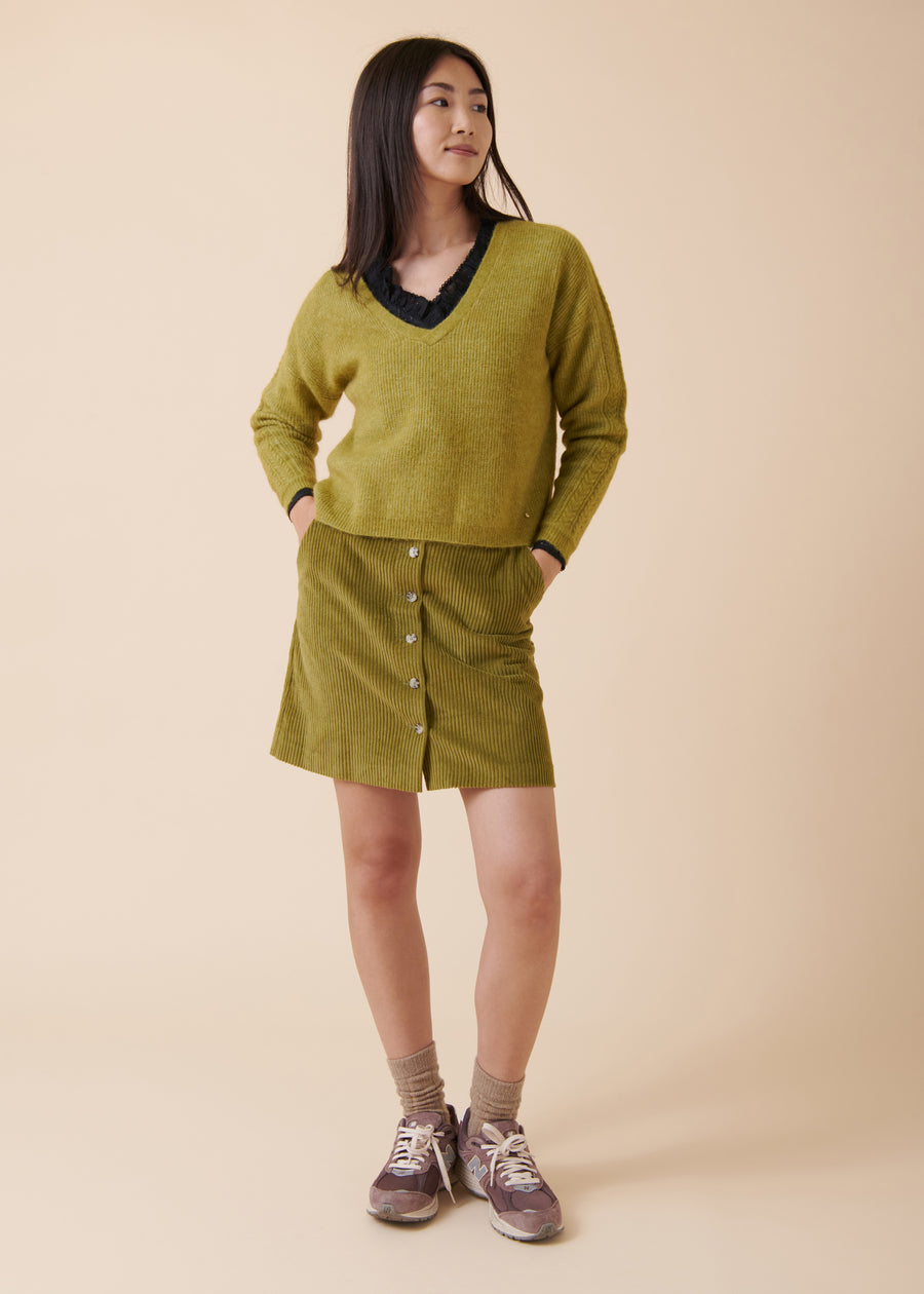 PULLOVER OLIVE MONTICULE