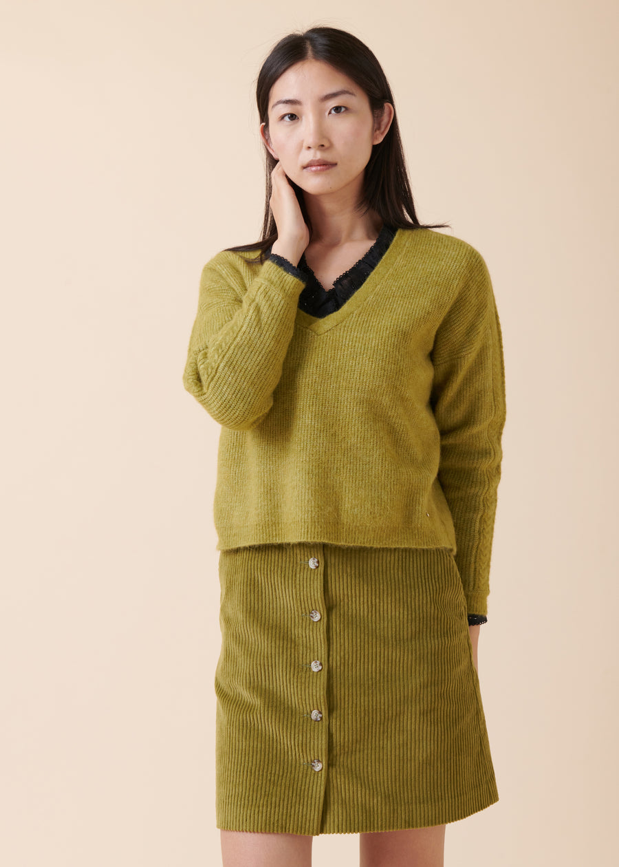 PULLOVER OLIVE MONTICULE